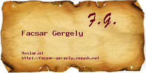 Facsar Gergely névjegykártya