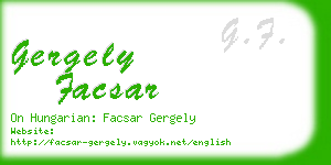 gergely facsar business card